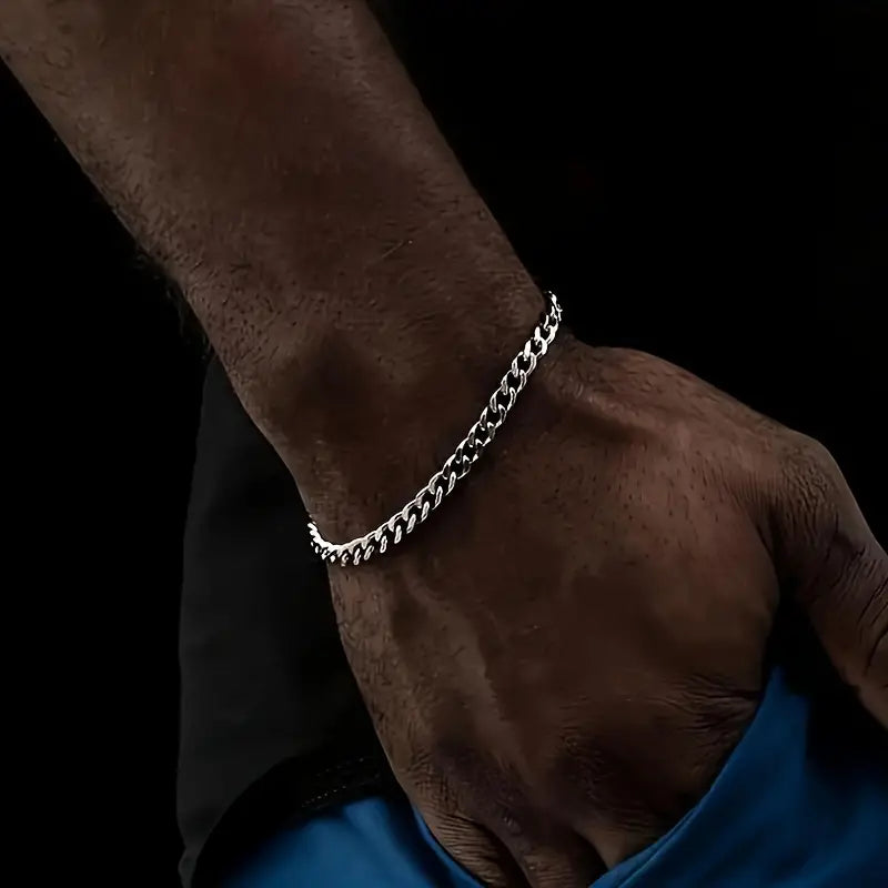 Sleek Silver Cuban Link Chain Set 💎✨