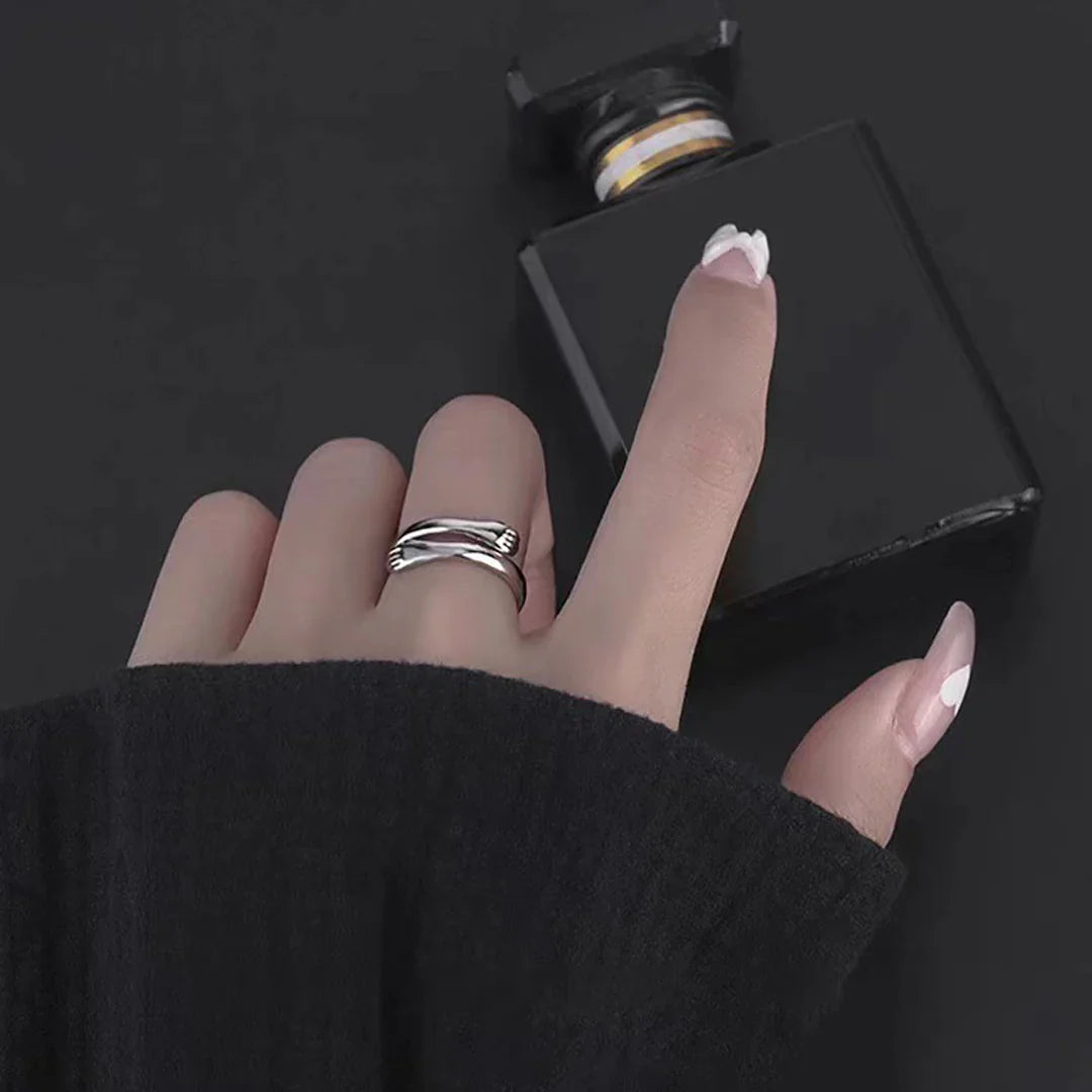 Silver Adjustable Hug Ring