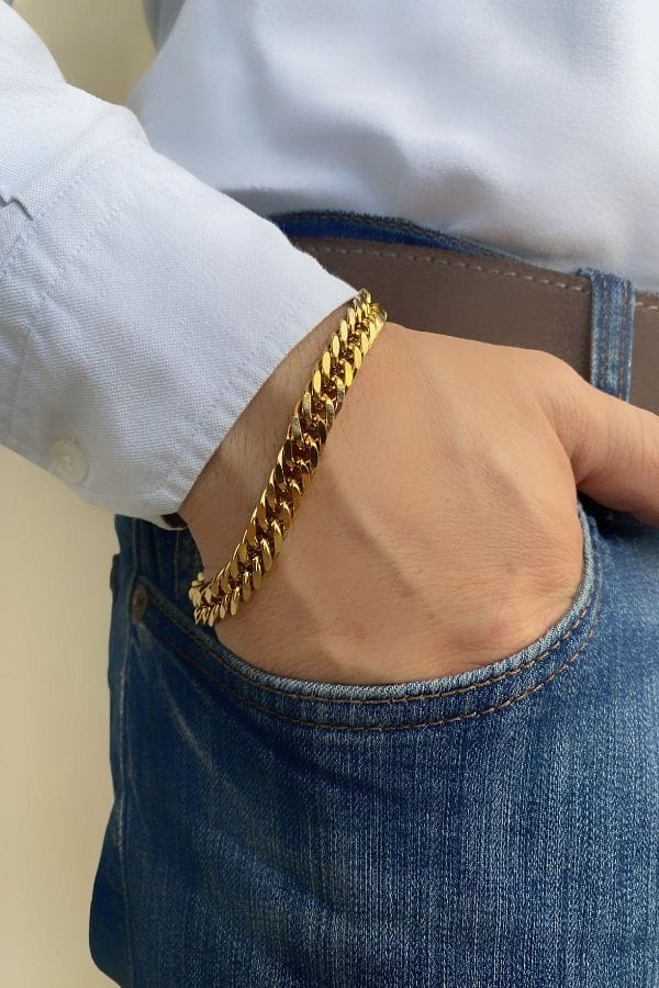 Mens 7mm Curb Link Chain Bracelet – Classic Design for Men & Women